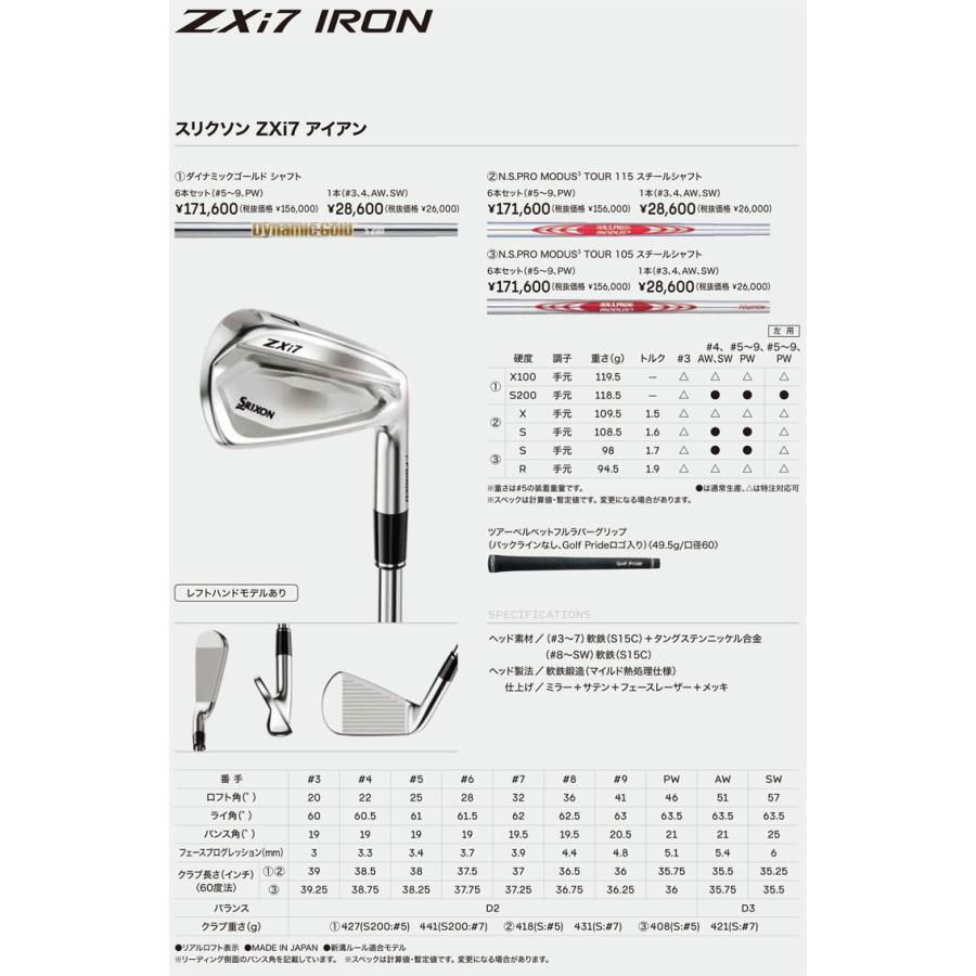 ZX（スリクソン） 20％OFFクーポン対象 スリクソン ZXi7 アイアン