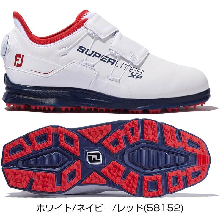 FJ ゴルフシューズ PROSL ホワイト/ネイビー/レッド FootJoy（フットジョイ） ゴルフシューズ メンズ FJ スーパーライト XP