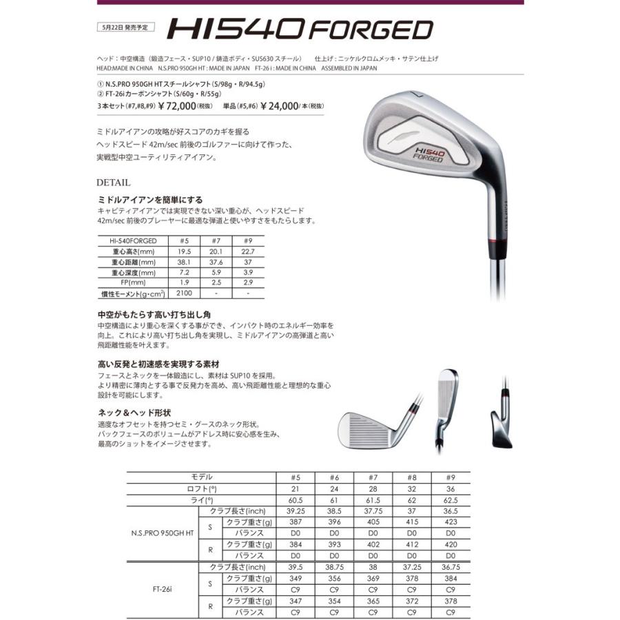 HI（フォーティーン） フォーティーン HI540 Forged アイアン N.S.PRO 