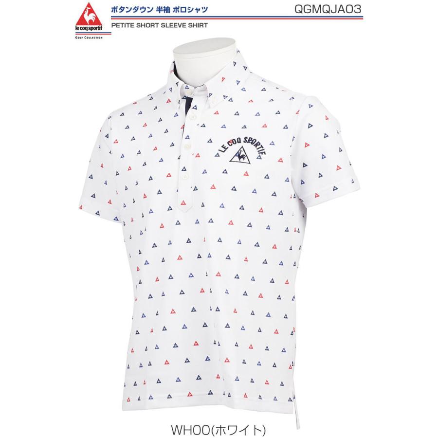 ルコック メンズ ゴルフウェア ブランドロゴ小柄 半袖 ポロシャツ 