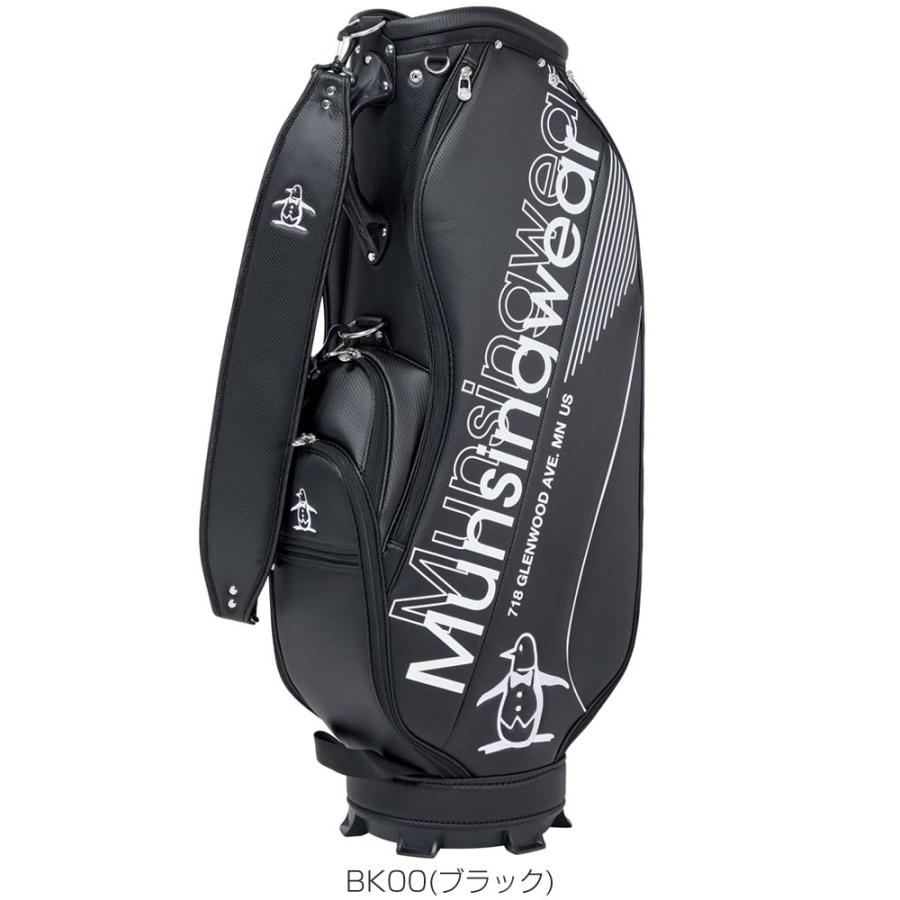 【３／１８までの価格です！】Munsingwearゴルフバッグ ブラック Munsingwear バイカラーリングキャディバッグ -デサントストア