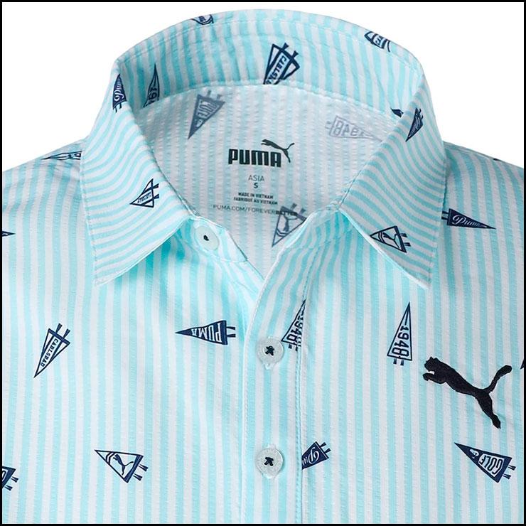 プーマ ゴルフウェア メンズ フラッグプリント シアサッカー 半袖