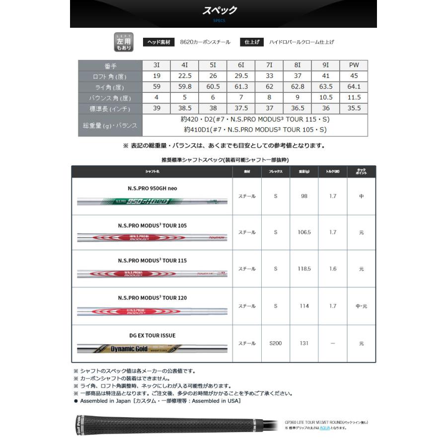 特注カスタムクラブ ピン BLUEPRINT S アイアン AMT WHITE シャフト 4本セット[＃7-P]の画像