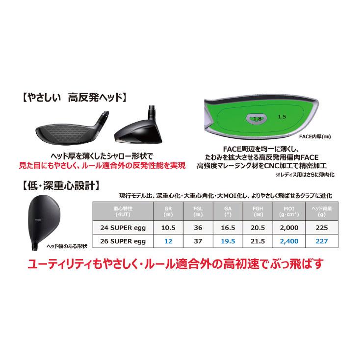 特注カスタムクラブ プロギア SUPER egg ユーティリティ 三菱 VANQUISH Hybrid シャフト [ルール適合外]_2