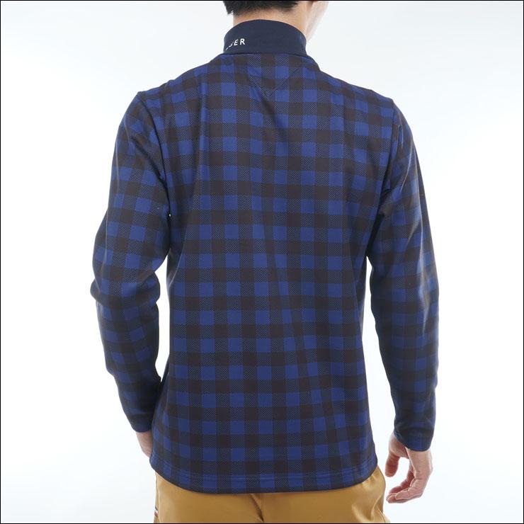 トミーヒルフィガー チェック柄 裏起毛 ハイネック 長袖シャツ ゴルフウェア メンズ 2025年秋冬モデル M-3L THMA569 TOMMY HILFIGER（トミー・ヒルフィガー） チェック柄 裏起毛