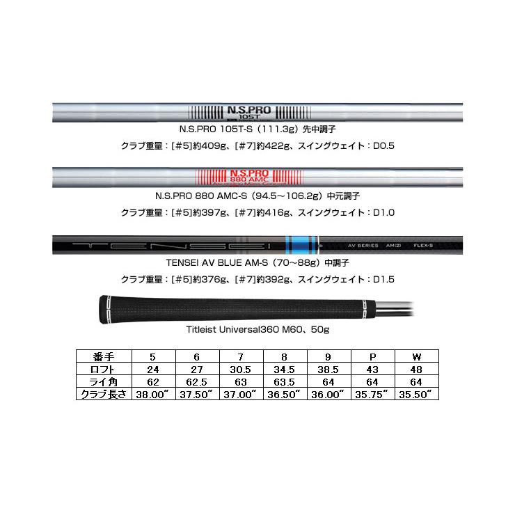 特注カスタムクラブ タイトリスト T200 アイアン N.S.PRO 105T シャフト 6本セット[＃5-P]｜greenfil｜05