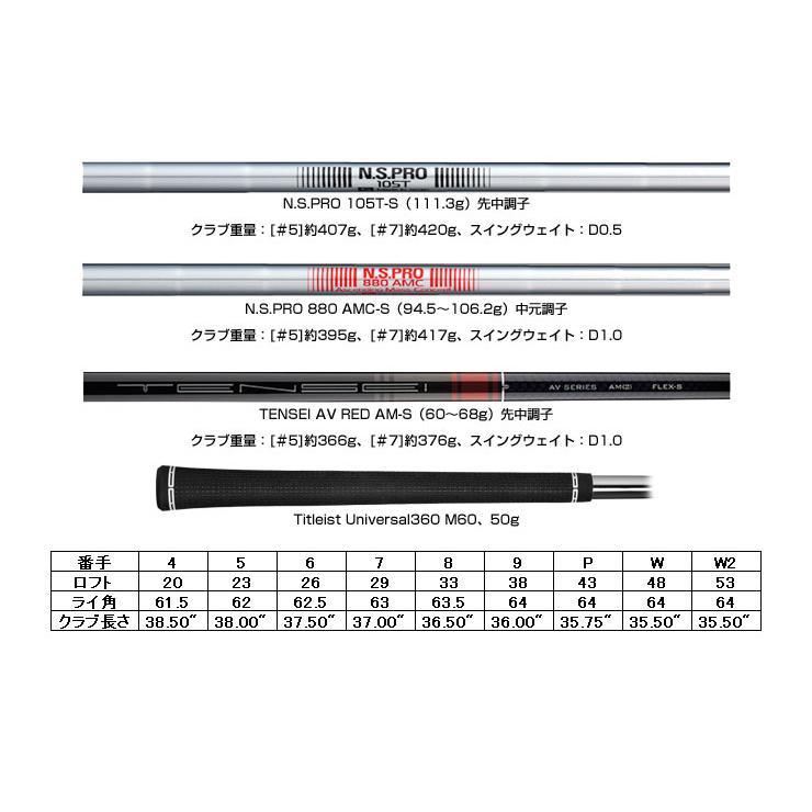 特注カスタムクラブ タイトリスト T350 アイアン Titleist 3D325 カーボンシャフト 単品[＃4、＃5、W53]｜greenfil｜05