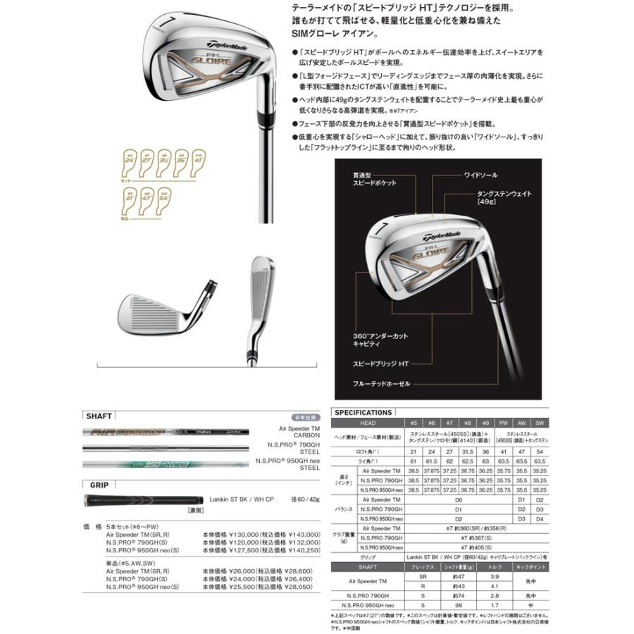 テーラーメイドSIMグローレアイアン Sフレックス 5本セット