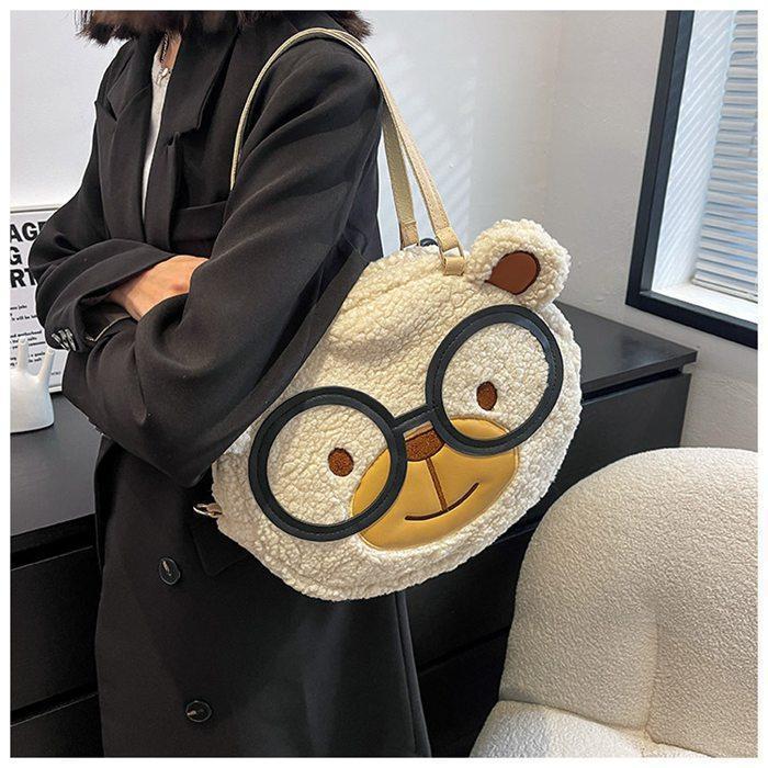  ファー素材 クマ顔トートバッグ ファー素材 クマ顔トートバッグ ⭐️受注生産⭐️くまさんのお顔