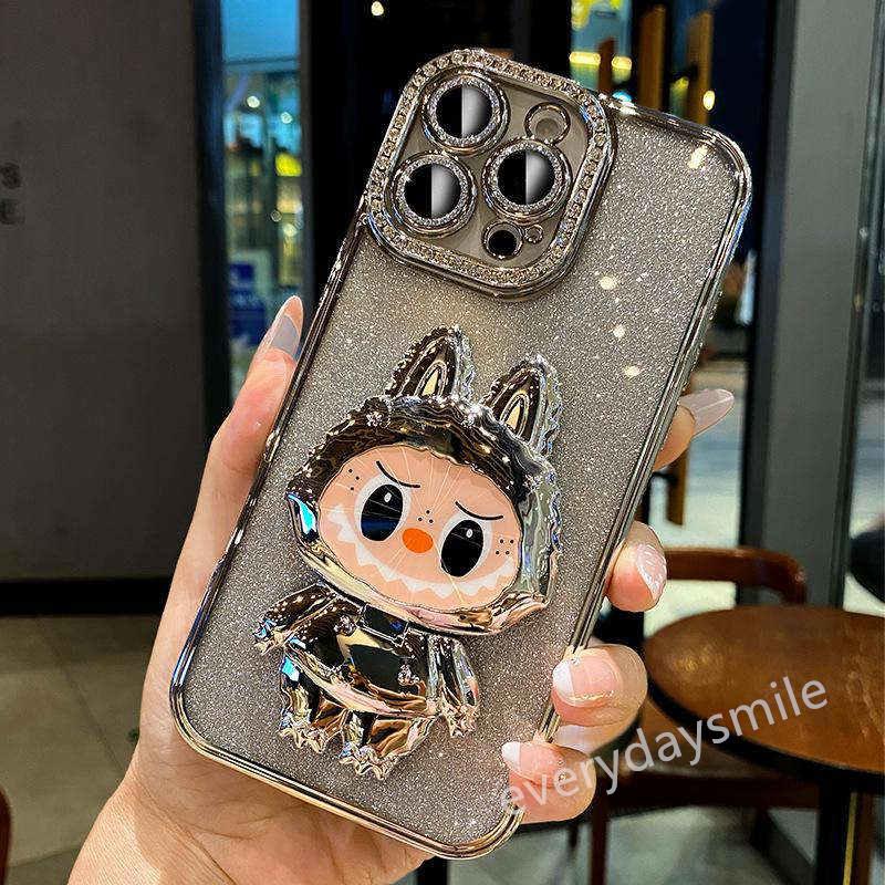 iPhone16/15 ケース LABUBU キャット シリコン ソフトiPhoneX 用 鏡