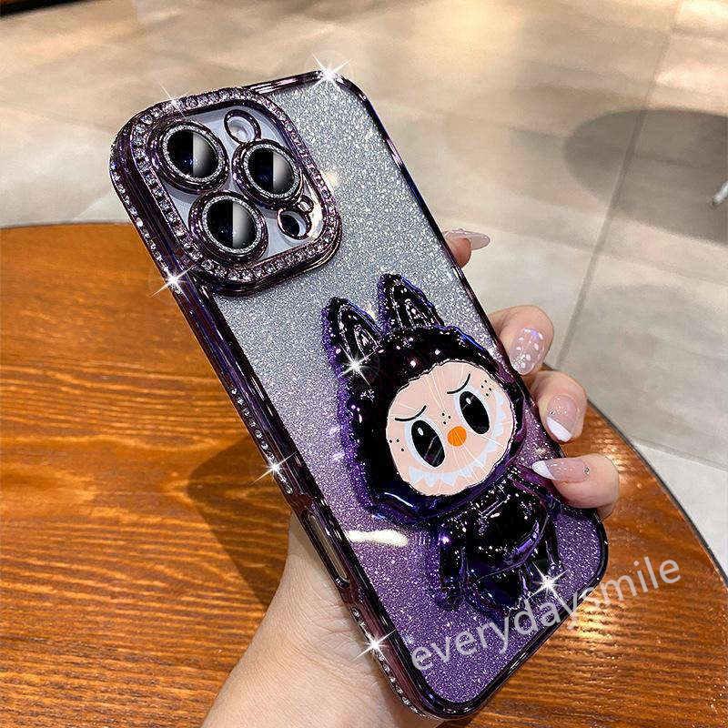 iPhone16/15 ケース LABUBU キャット シリコン ソフトiPhoneX 用 鏡