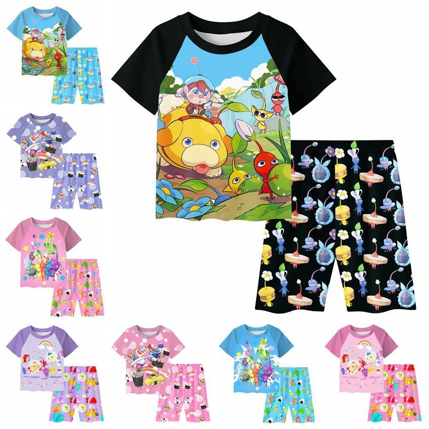 ピクミン Pikmin パジャマ キッズ 半袖 ハーフパンツ 上下セット 2点