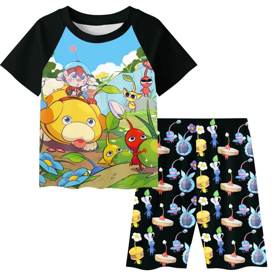 ピクミン Pikmin パジャマ キッズ 半袖 ハーフパンツ 上下セット 2点
