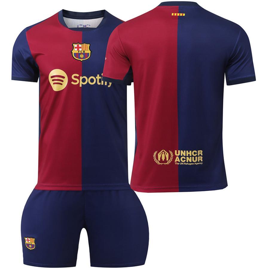 サッカーウェアセット 赤紺 サッカーウェア 子供 大人 2425新バルササッカーウェア9番レバンド