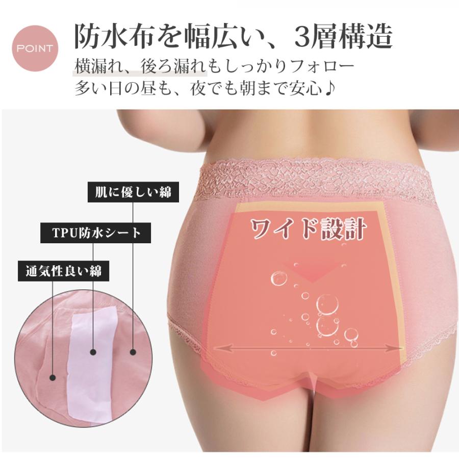 2点セットサニタリーショーツ 吸水ショーツ 生理用 下着パンツ コットン 通気快適 昼用 夜用 吸収 漏れない 安心 ハイウエスト ポケット付 防水 抗菌 防臭 温活 |  | 12