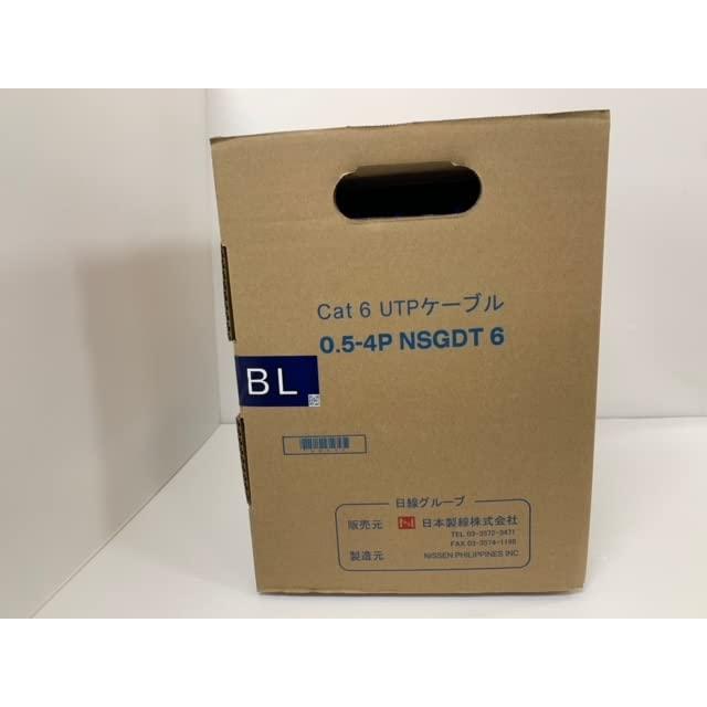 日本製線 Cat6 LANケーブル（300m巻き） NSGDT6 0.5mm-4P 青 : a