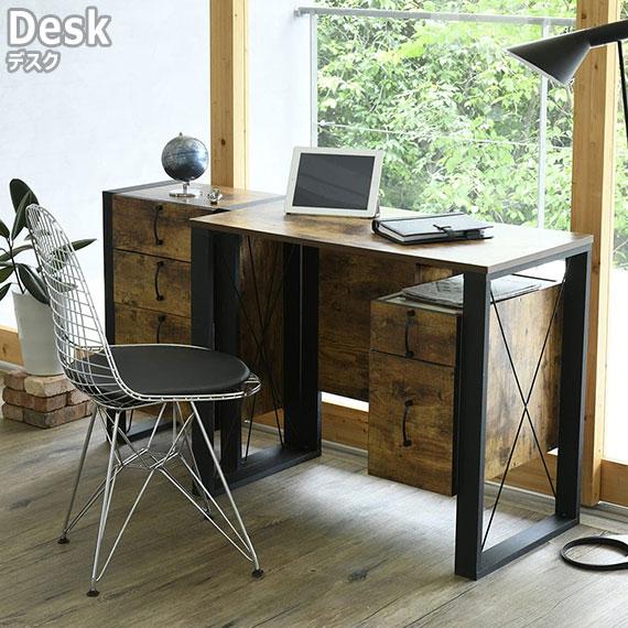 BrooklynStyle ブルックリンスタイル デスク 引き出し収納付き ヴィンテージ感漂うクールな机 gglb037GREEN