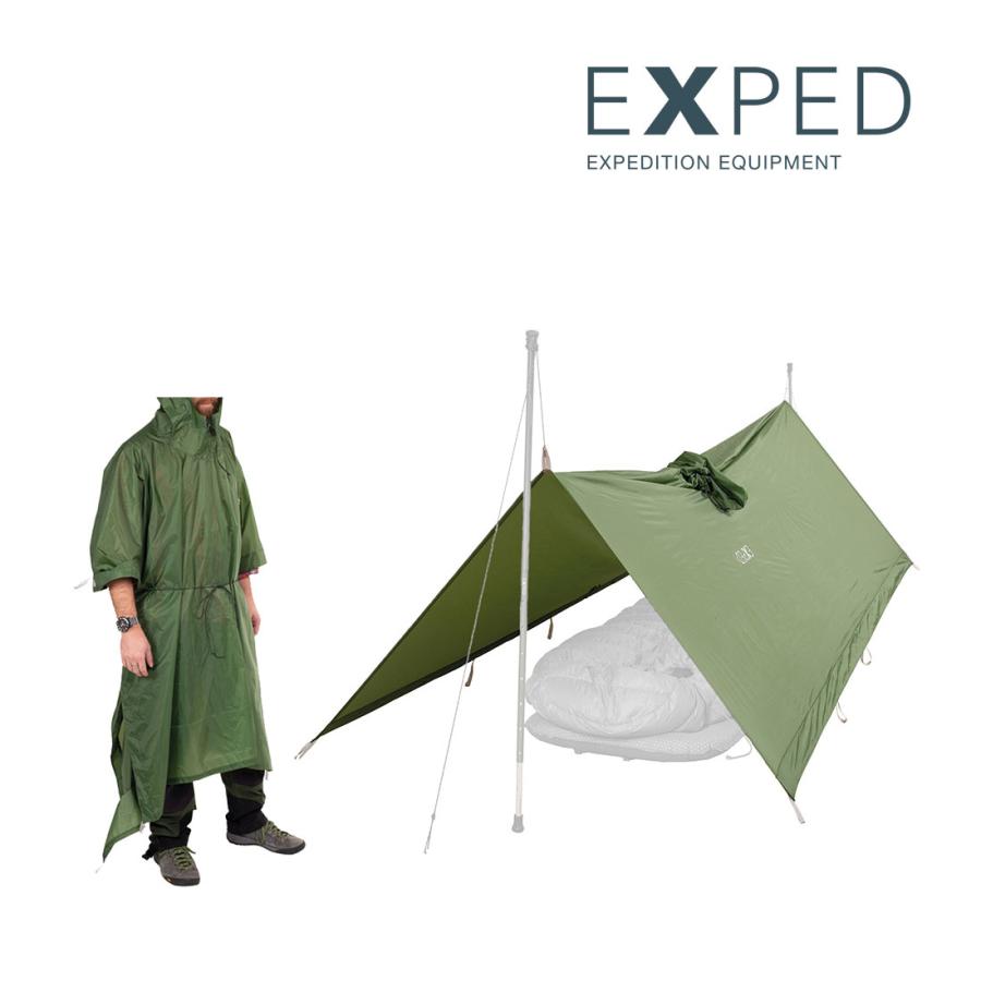 マダムポイント びーどろ 国産品 ポンチョ チューリップ 体型カバー エレガント EXPED（エクスペド） タープ ポンチョ PONCHOS 国内正規品 : グリーン