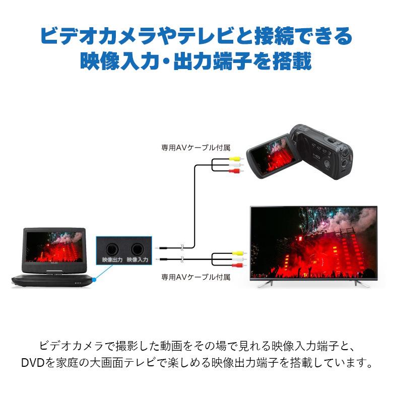 ポータブルDVDプレーヤー 10.1型ワイド テレビ TV ワンセグ 地デジ バッテリー内蔵 父の日 ギフト プレゼント GH-PDV10PT-BK グリーンハウス｜greenhouse-store｜08