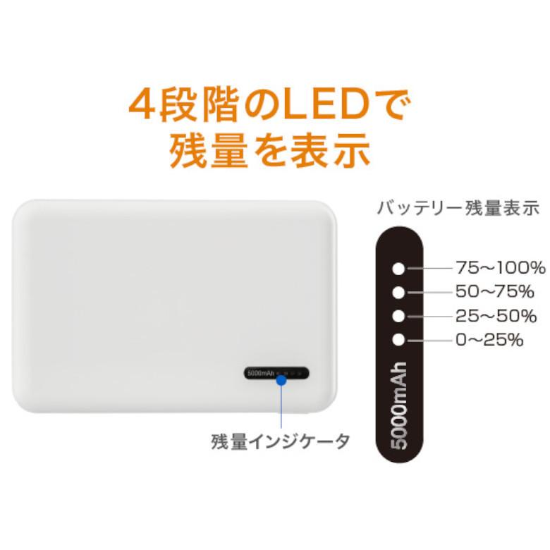 GREEN HOUSE（パソコン） モバイルバッテリー 軽量 5000mAh 小型