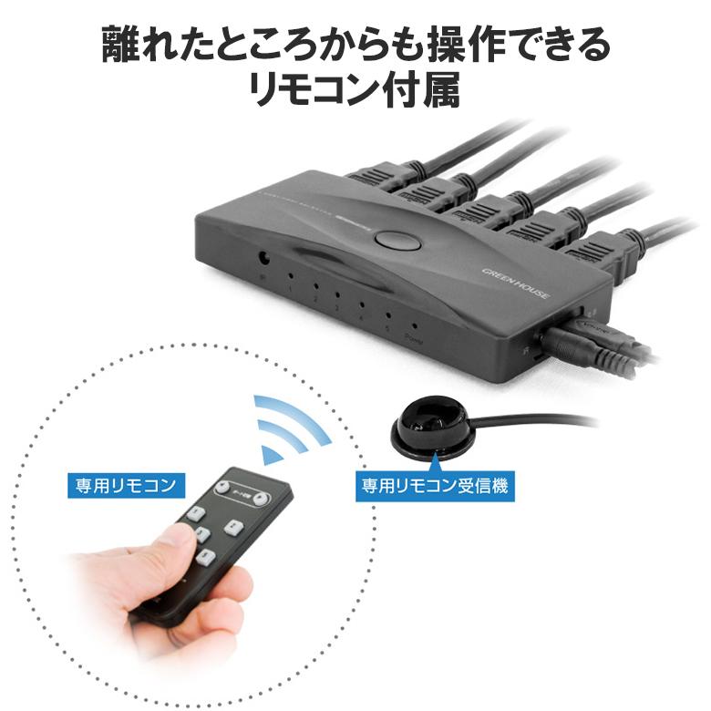 GREEN HOUSE（グリーンハウス） HDMI分配器 5入力 1出力 HDMI