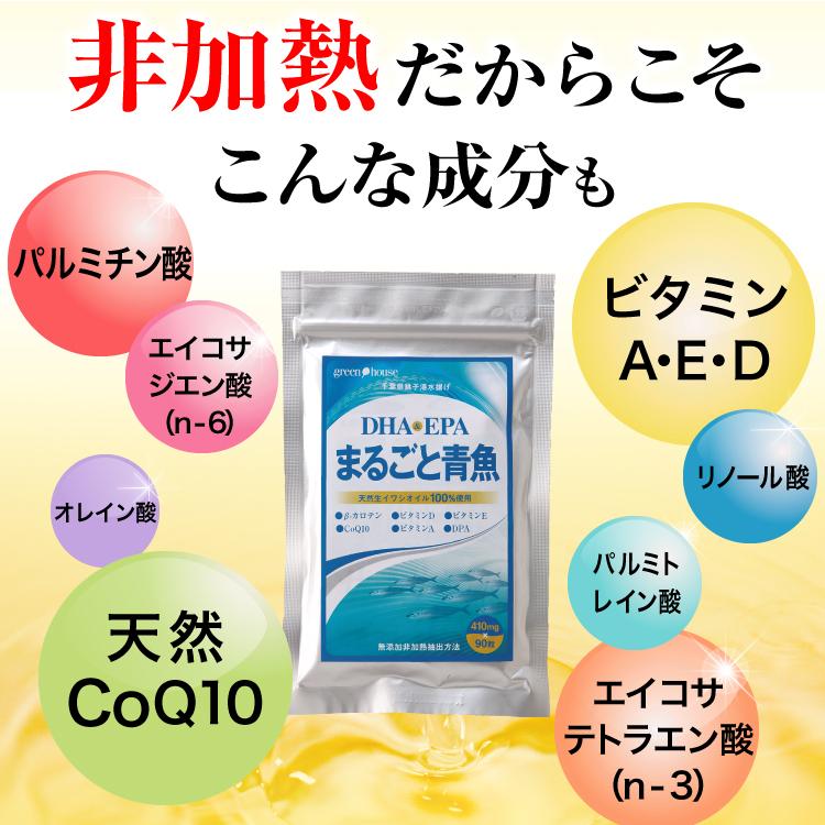 dha epa dpa 青魚サプリ DHAサプリ coQ10 非加熱 イワシ 1粒で2尾分「まるごと青魚 」1袋 初回限定 50%OFF 送料無料|greenhouse|10