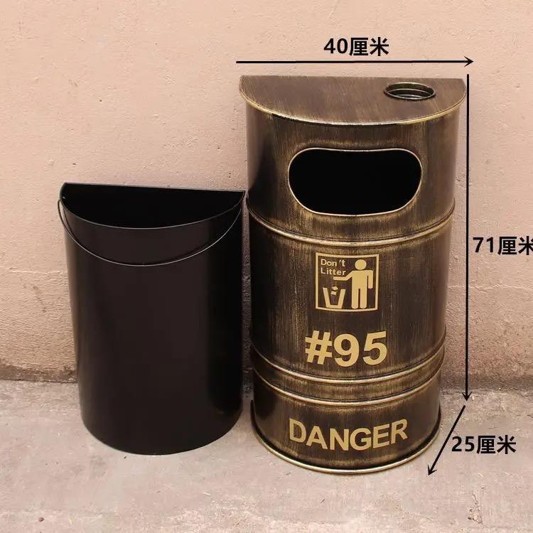アメリカンレトロ ドラム缶型 半円 ゴミ箱 ダストックス ダストビン