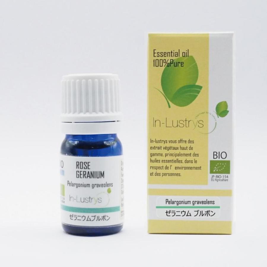 ゼラニウム精油 5ml インラストリーズ アロマ アロマオイル 精油 エッセンシャルオイル 認定 天然成分 100% アロマディフューザー ケモタイプ精油 オーガニック | 