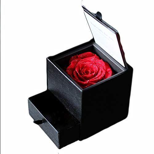 ジュエリーBOX 赤薔薇 花言葉「情熱・激しい愛」 プリザーブドフラワーギフト・誕生日・記念日・サプライズ (レッド)