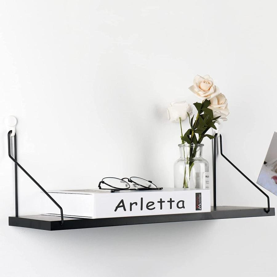 Yoyai 壁掛け棚 ウォールシェルフ 飾り棚 木製 Diy おしゃれ 壁面収納 穴あけ不要 簡単取り付け ブラック 40cm Green Store 通販 Yahoo ショッピング