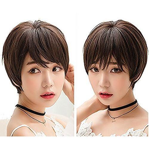 ｊ ｓ 人気 自然 ショート ボブウィッグ 小顔 可愛い シースルーバング 個性的 フルウィッグ ボーイフレンド 耐熱 ストレート ダーク 最大91 オフ