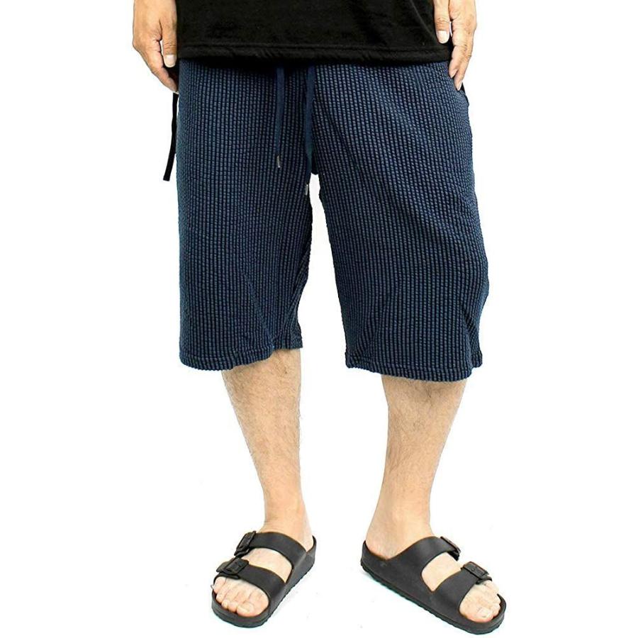 ショートパンツ Sale 69 Off メンズ 大きいサイズ シアサッカー ストレッチ 3l ネイビー ハーフパンツ