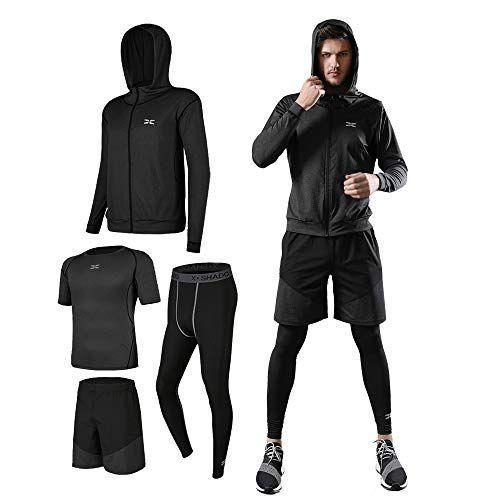 ランニングウェア メンズ スポーツ トレーニング ウェア 長袖 半袖 吸汗 速乾 加圧 高弾力 防臭 ラウンドネック 4点 セット 卓抜