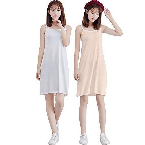 レディース 2枚セット インナー ワンピース キャミワンピース インナーウェア 綿 キャミソール 最安値に挑戦