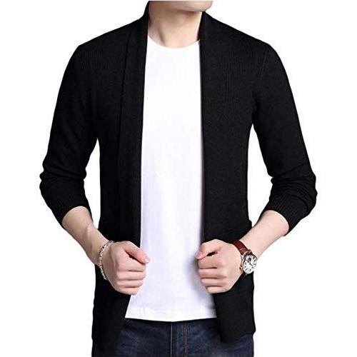 ベンケ カーディガン オフィス ユッタリ カジュアル ニット 秋 スリム ジャケット 夏 フォーマル 薄手 黒 メンズ服 ロングカーディ 贈答