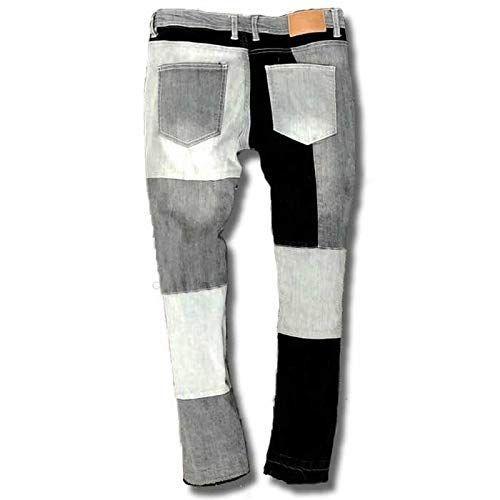 オンラインストア最安価格 Slow Easy パッチワーク 切替デニム ストレッチ素材 ビンテージ風なパッチワークデニム 裾切りっぱなしデザイン 9部丈 ジーンズ デ 公式購入 激安 Www Superavila Com