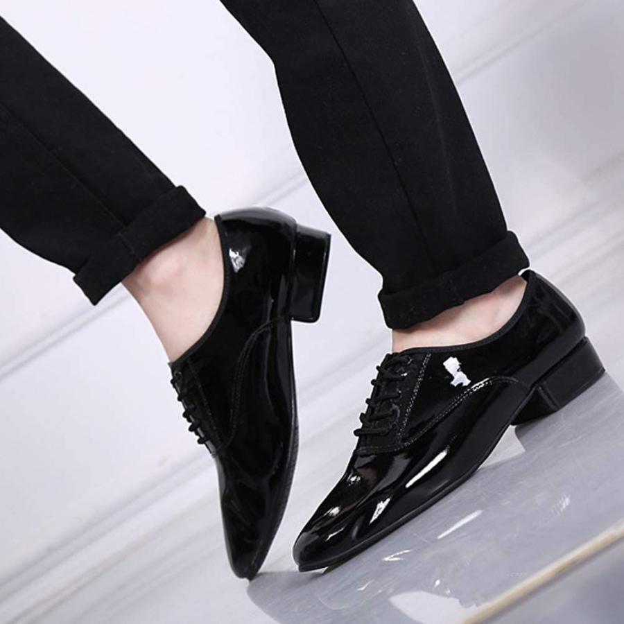 大人も着やすいシンプルファッション ハルイチバン メンズ ダンスシューズ 上質 光沢のあるエナメル牛革素材 製品取扱説明書付き 男性用 踊り革靴 モダン ラテン 社交ダンス Cisama Sc Gov Br