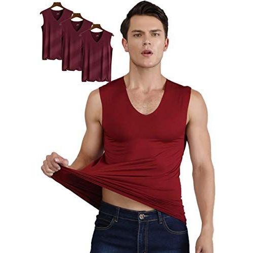 メンズ インナー クール ドライ シームレス ノースリーブ Vネック シャツ 吸汗 速乾 男性 肌着 下着 3