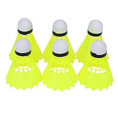 764円 76 Off バドミントンボール バドミントン ナイロン羽 練習用 試合 6pcs イエロー 安定性 耐久性