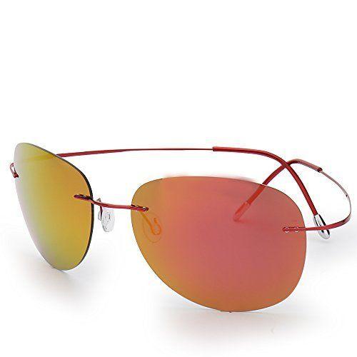 ファッション 送料無料 プレゼント付 超軽量リムレスチタンフレーム偏光サングラス おしゃれ メンズ ファショングラス ３色選択可能 レッド T46vvufvch Www Shahjahanmosque Org Uk