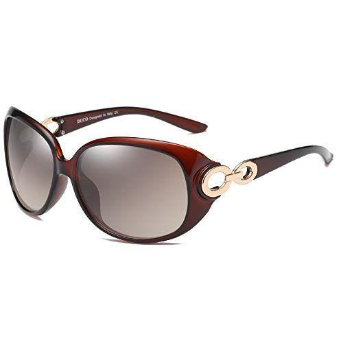 DUCO サングラス レディース 偏光レンズ sunglasses クラシック women 運転用 小顔 UV400カット 正規品販売! ブラウン 紫外線 おしゃれ