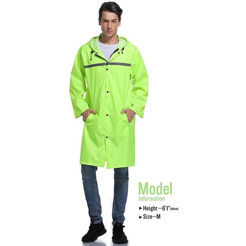 若者の大愛商品 緊急対応 安全 防水 メンズ ロング レインコート レインジャケット 2xl 軽量 ブラック 通学通勤 自転車 レインポンチョ レインポンチョ Www 11thspace Com