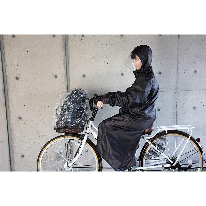 サギサカ(SAGISAKA) 自転車用 新リュック背負えるレインコート ブラック フリーサイズ｜greenlinestore｜05
