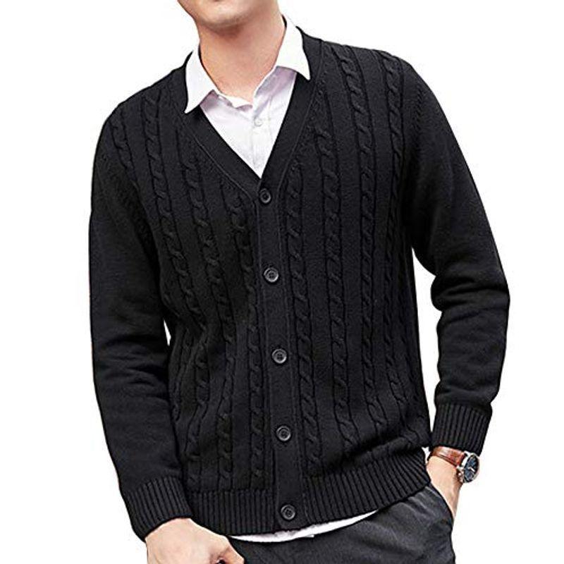 Libetter ケーブルニット カーディガン メンズ 厚手 秋冬 ニット ジャケット 無地 Vネック セーター ボタン 綿 仕事 学生 Green Store 通販 Yahoo ショッピング