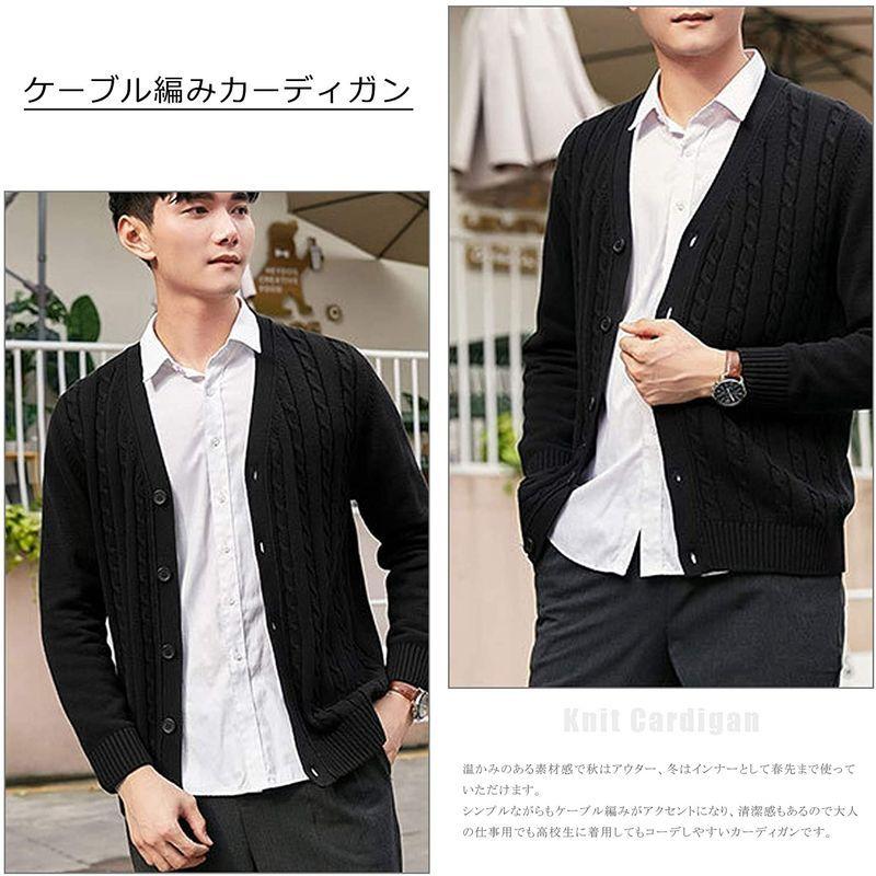 Libetter ケーブルニット カーディガン メンズ 厚手 秋冬 ニット ジャケット 無地 Vネック セーター ボタン 綿 仕事 学生 Green Store 通販 Yahoo ショッピング