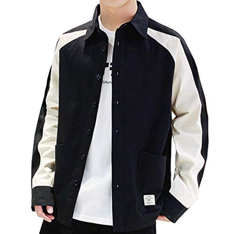 シャツ メンズ 長袖 シャツジャケット カジュアル コットン シャツ オシャレ ワイシャツ 春 夏 秋 黒 3xl 人気デザイナー