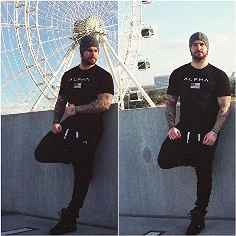 ファッションなデザイン 財布 帽子 ファッション小物 Shanliang ジムtシャツ ストレッチ 半袖 細身 フィットネス トレーニング 筋トレ スポーツ おしゃれ メンズ Xl ブラック Www Threeriversofs Com