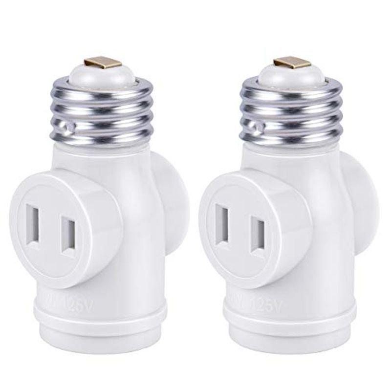 554円 最大90 Offクーポン Dicuno 1灯2差ソケット E26用ソケット コンセント2口 白 2個入
