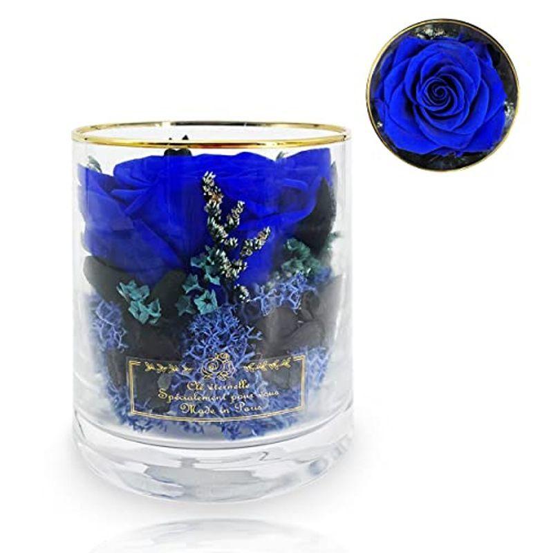 高級なプリザーブドフラワー グラス ローズ レッド ホワイト ブルー プロポーズ 母の日 お花 枯れない花 ドライフラワー 保存花 永遠の花 キット Bollywoodpapa Com