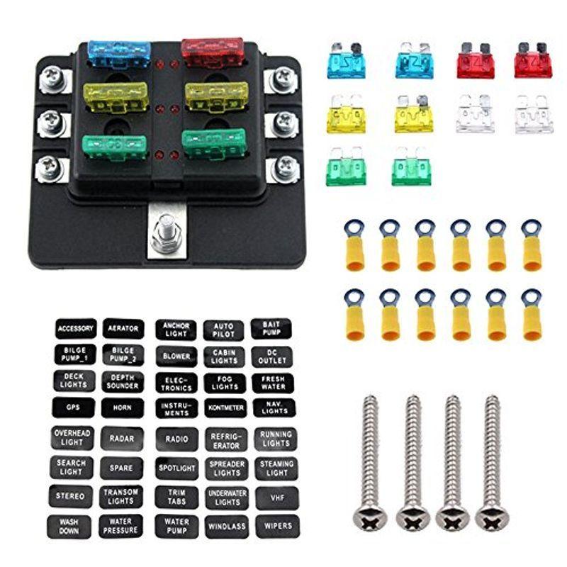 Shkalacar 6ウェイ ヒューズボックス 防水防塵 Led警告ライト 10 ヒューズ 10 接続端子付き ブレードヒューズ Ato Green Store 通販 Yahoo ショッピング